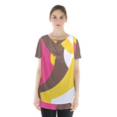 Breast Pink Brown Yellow White Rainbow Skirt Hem Sports Top by Mariart