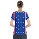 British American Flag Red Blue Star Short Sleeve Front Detail Top View2