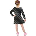 Beauty Moments Phrase Pattern Kids  Long Sleeve Velvet Dress View2