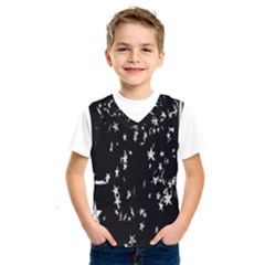 Falling Spinning Silver Stars Space White Black Kids  Sportswear by Mariart