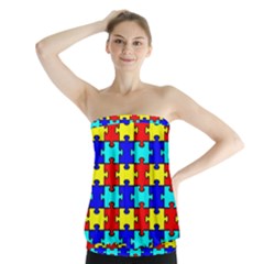 Game Puzzle Strapless Top by Mariart