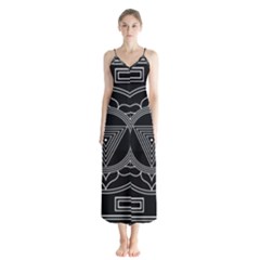 Kali Yantra Inverted Button Up Chiffon Maxi Dress by Mariart