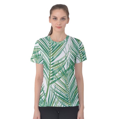 Jungle Fever Green Leaves Women s Cotton Tee by Mariart