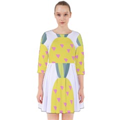 Pineapple Fruite Yellow Triangle Pink Smock Dress by Mariart