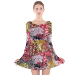 Garden Abstract Long Sleeve Velvet Skater Dress by digitaldivadesigns