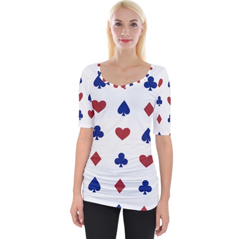 Playing Cards Hearts Diamonds Wide Neckline Tee by Mariart