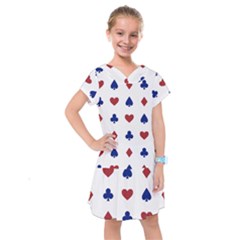 Playing Cards Hearts Diamonds Kids  Drop Waist Dress by Mariart