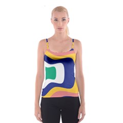 Rainbow Pink Yellow Bluw Green Rainbow Spaghetti Strap Top by Mariart