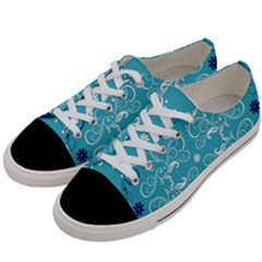 Repeatable Patterns Shutterstock Blue Leaf Heart Love Women s Low Top Canvas Sneakers by Mariart