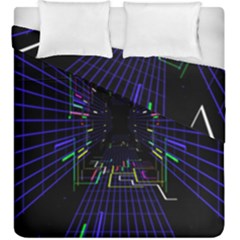 Seamless 3d Animation Digital Futuristic Tunnel Path Color Changing Geometric Electrical Line Zoomin Duvet Cover Double Side (king Size) by Mariart