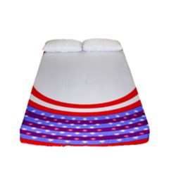 Stars Stripes Circle Red Blue Space Round Fitted Sheet (full/ Double Size) by Mariart