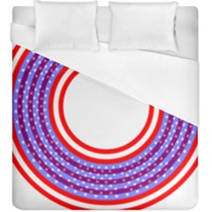 Stars Stripes Circle Red Blue Space Round Duvet Cover (king Size) by Mariart