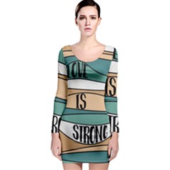 Love Sign Romantic Abstract Long Sleeve Bodycon Dress by Nexatart