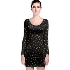 Grunge Pattern Black Triangles Long Sleeve Bodycon Dress by Nexatart