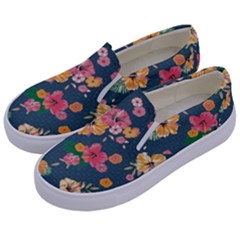 Aloha Hawaii Flower Floral Sexy Kids  Canvas Slip Ons by Mariart