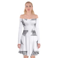 Recycling Generosity Consumption Off Shoulder Skater Dress by Nexatart