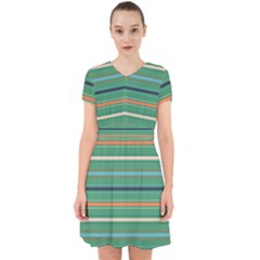 Horizontal Line Green Red Orange Adorable In Chiffon Dress by Mariart