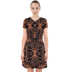 Golden Fire Pattern Polygon Space Adorable In Chiffon Dress by Mariart