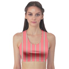 Line Red Grey Vertical Sports Bra by Mariart