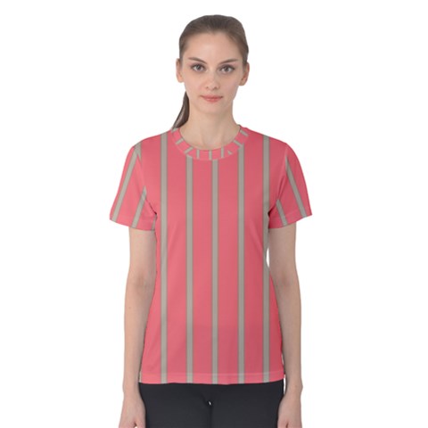 Line Red Grey Vertical Women s Cotton Tee by Mariart