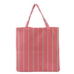 Line Red Grey Vertical Grocery Tote Bag by Mariart