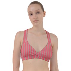 Line Red Grey Vertical Sweetheart Sports Bra by Mariart