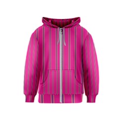 Pink Line Vertical Purple Yellow Fushia Kids  Zipper Hoodie by Mariart