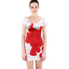 Red Blood Transparent Short Sleeve Bodycon Dress by Mariart