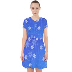 Winter Blue Snowflakes Rain Cool Adorable In Chiffon Dress by Mariart