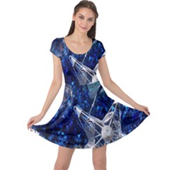 Christmas Silver Blue Star Ball Happy Kids Cap Sleeve Dress by Mariart