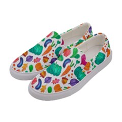 Pattern Autumn White Women s Canvas Slip Ons by kostolom3000shop