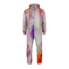 Watercolor Galaxy Purple Pattern Hooded Jumpsuit (kids) by paulaoliveiradesign