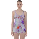 Watercolor Galaxy Purple Pattern Tie Front Two Piece Tankini View1