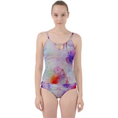 Watercolor Galaxy Purple Pattern Cut Out Top Tankini Set by paulaoliveiradesign