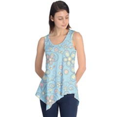 Flower Blue Butterfly Bird Yellow Floral Sexy Sleeveless Tunic by Mariart