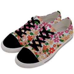 Flower Floral Rainbow Rose Men s Low Top Canvas Sneakers by Mariart