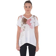 Flower Floral Rose Sunflower Star Sexy Pink Cut Out Side Drop Tee by Mariart