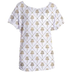 Flower Leaf Gold Women s Oversized Tee by Mariart