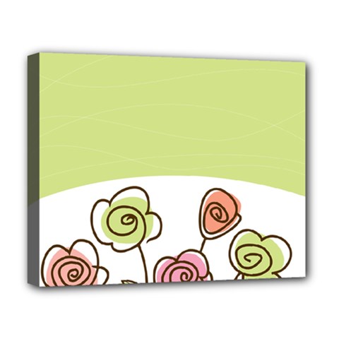 Flower Simple Green Rose Sunflower Sexy Deluxe Canvas 20  X 16   by Mariart