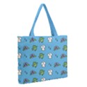 Frog Ghost Rain Flower Green Animals Zipper Medium Tote Bag View2