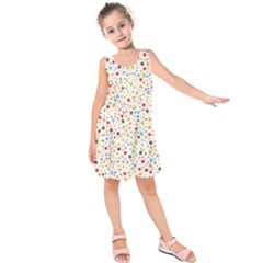 Flower Star Rose Sunflower Rainbow Smal Kids  Sleeveless Dress by Mariart