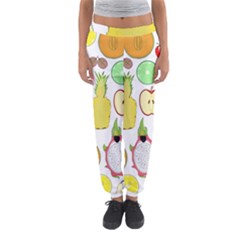 Mango Fruit Pieces Watermelon Dragon Passion Fruit Apple Strawberry Pineapple Melon Women s Jogger Sweatpants by Mariart