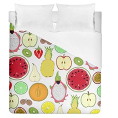 Mango Fruit Pieces Watermelon Dragon Passion Fruit Apple Strawberry Pineapple Melon Duvet Cover (queen Size) by Mariart