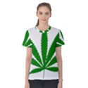 Marijuana Weed Drugs Neon Cannabis Green Leaf Sign Women s Cotton Tee View1