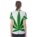 Marijuana Weed Drugs Neon Cannabis Green Leaf Sign Women s Cotton Tee View2