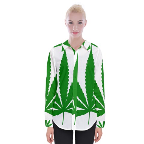 Marijuana Weed Drugs Neon Cannabis Green Leaf Sign Womens Long Sleeve Shirt by Mariart