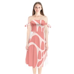 Meat Shoulder Tie Bardot Midi Dress by Mariart