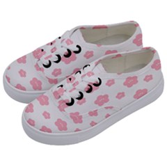 Star Pink Flower Polka Dots Kids  Classic Low Top Sneakers by Mariart