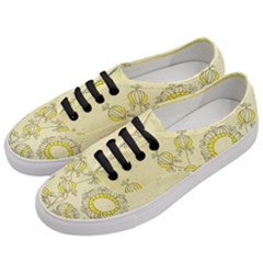 Sunflower Fly Flower Floral Women s Classic Low Top Sneakers by Mariart