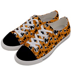 Pattern Halloween Black Cat Hissing Women s Low Top Canvas Sneakers by iCreate